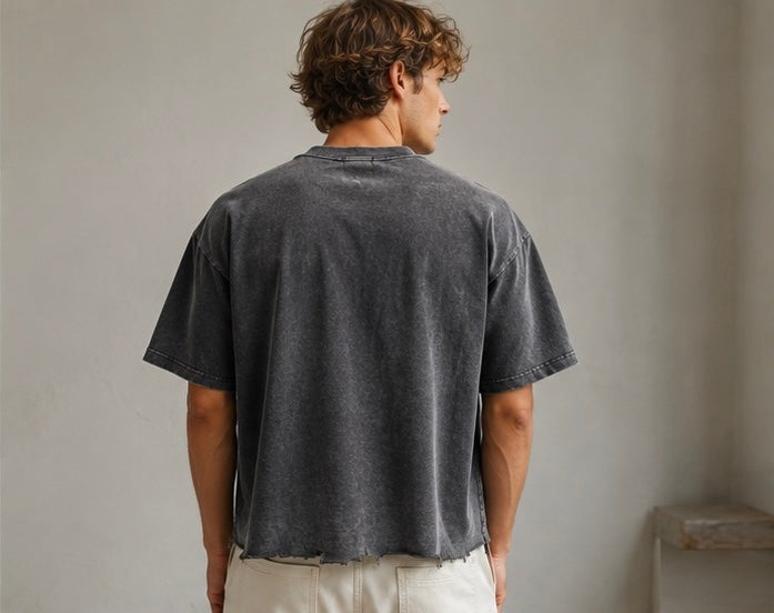 Lost Chapter Snow Wash Raw-Hem Boxy T-shirt
