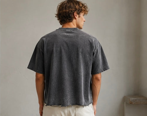 Lost Chapter Snow Wash Raw-Hem Boxy T-shirt
