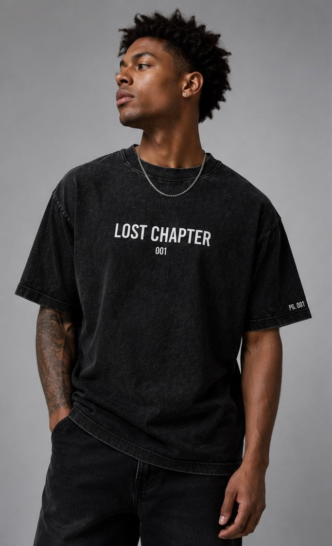 Lost Chapter Snow Washed Oversized Cotton T-Shirt